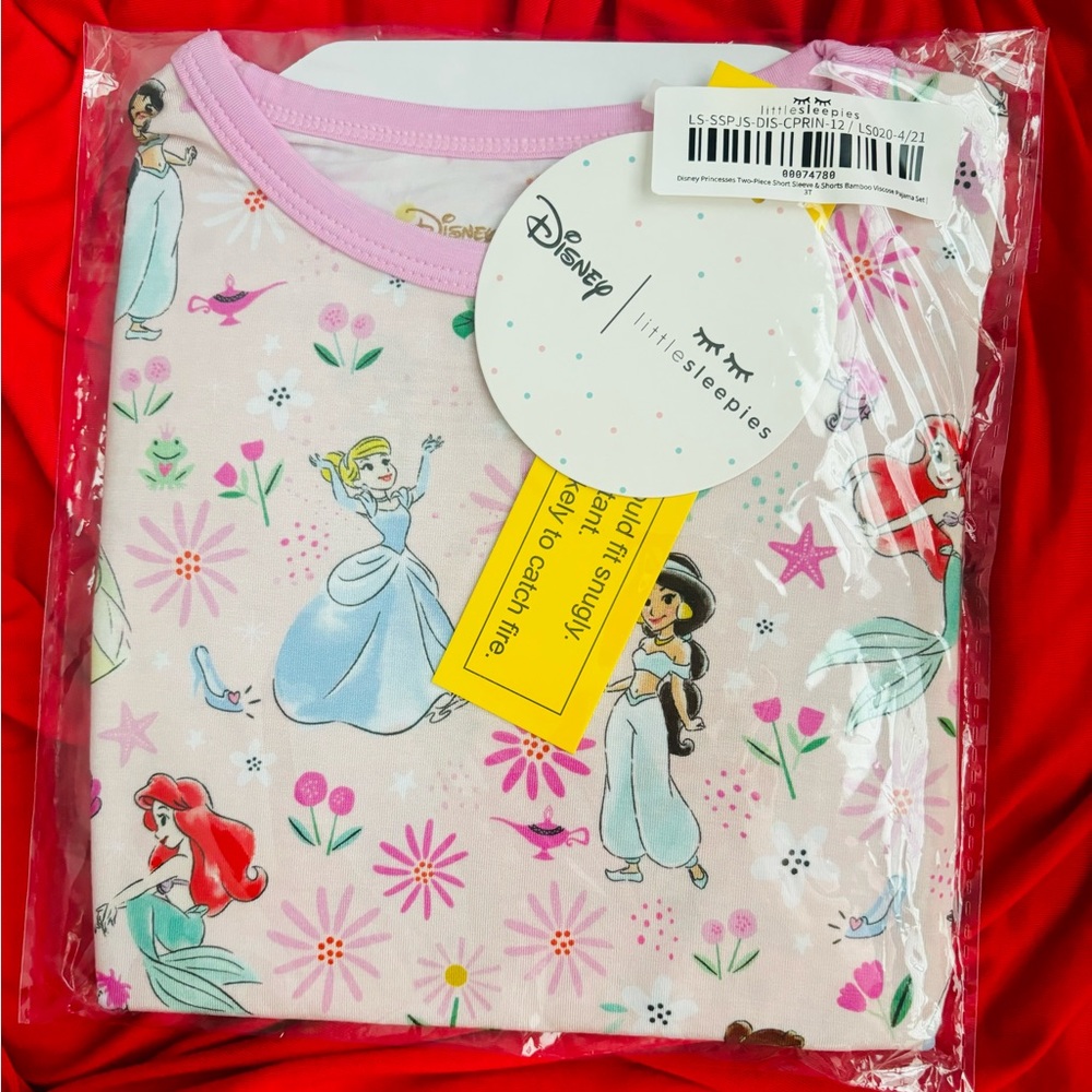 Little sleepies Disney pink princess OG 2 piece shorts set 3T NIB